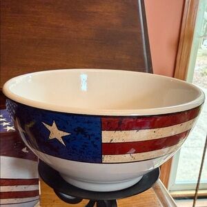 Patriotic American Flag Bowl-new in box